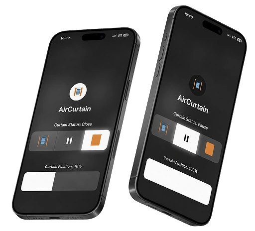 Curtain scenes, voice, slider and schedules screens